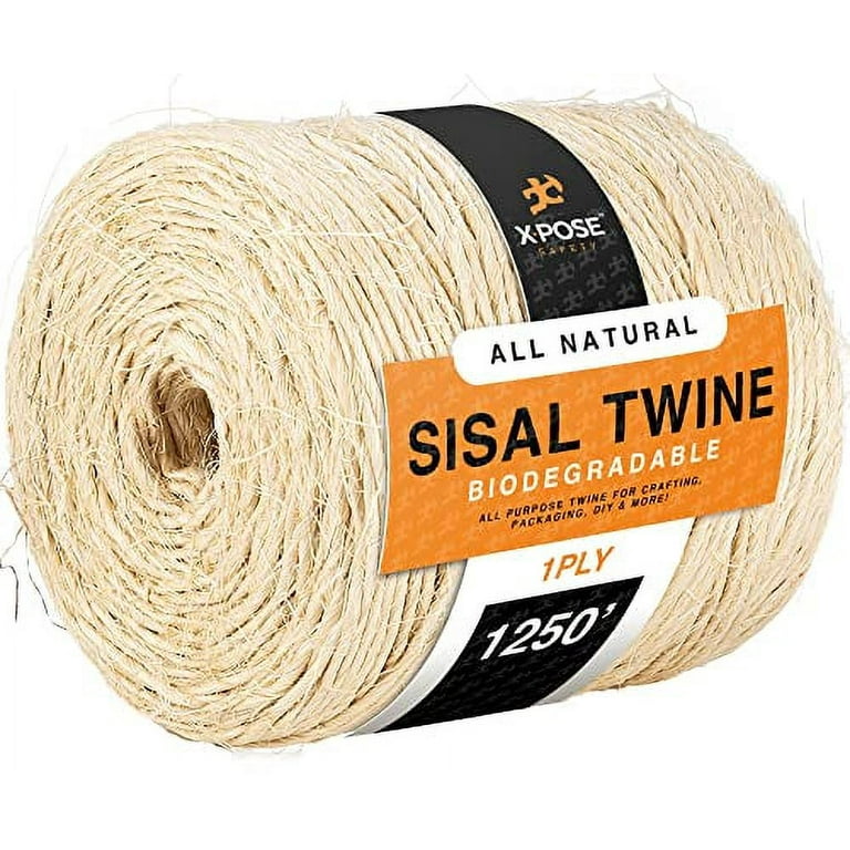 Sisal Twine - Thin Natural Fiber Rope on Spool - Rope for Cat