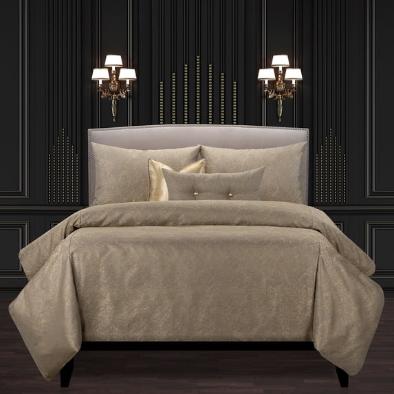 Siscovers F. Scott Fitzgerald Jazz Club Bronze Luxury Duvet Cover and Insert Set California King 6 Piece
