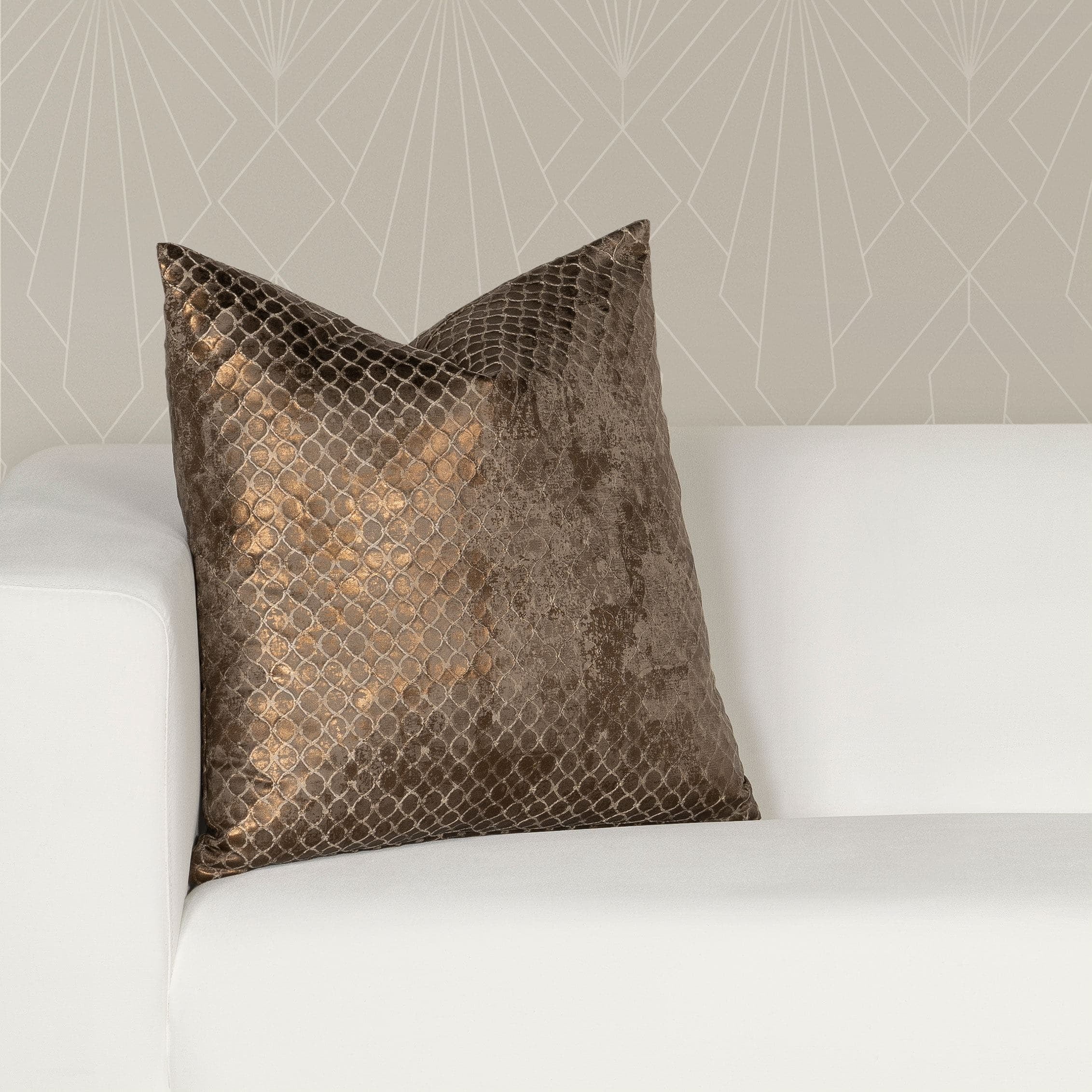 Siscovers The Great Gatsby Bootlegger Metallic Throw Pillow Bronze 20 x