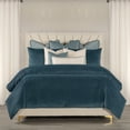 thumbnail image 1 of Siscovers The Great Gatsby Velvet Wave Pleated Duvet & Insert Set Bay Blue California King 10 Pieces or More, 1 of 5