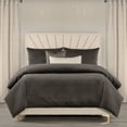 thumbnail image 1 of Siscovers The Great Gatsby Velvet Wave Pleated Duvet & Insert Set Graphite Twin 5 Piece, 1 of 5