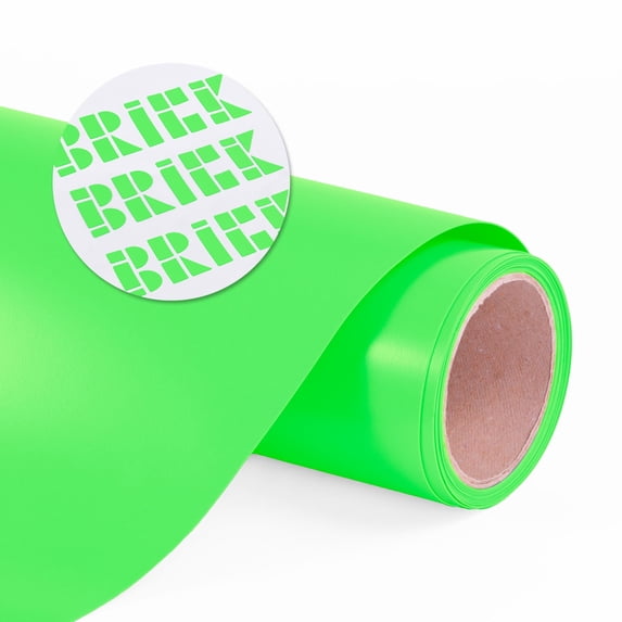 Siser Brick 600 Heat Transfer Vinyl, 11.8" x 15FT Roll Fluorescent Green - Compatible with Siser Romeo/Juliet & Other Professional or Craft Cutters - 3D HTV - CPSIA Certified