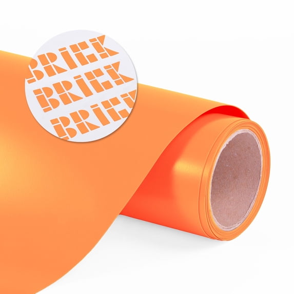 Siser Brick 600 Heat Transfer Vinyl, 11.8" x 1FT Sheet Fluorescent Orange - Compatible with Siser Romeo/Juliet & Other Professional or Craft Cutters - 3D HTV - CPSIA Certified