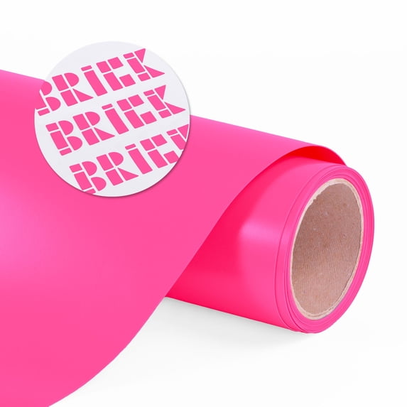 Siser Brick 600 Heat Transfer Vinyl, 11.8" x 30FT Roll Fluorescent Pink - Compatible with Siser Romeo/Juliet & Other Professional or Craft Cutters - 3D HTV - CPSIA Certified