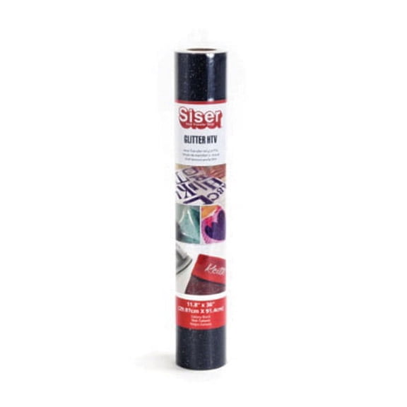 Siser EW Glitter Galaxy Black Heat Transfer Vinyl, 11.8 x 36 inches