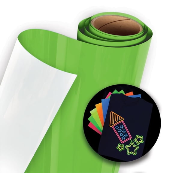 Siser Easy Glow Heat Transfer Vinyl, 12" x 25yd Roll Neon Green - Compatible with Siser Romeo/Juliet & Other Professional or Craft Cutters Glow in The Dark HTV - CPSIA Certified