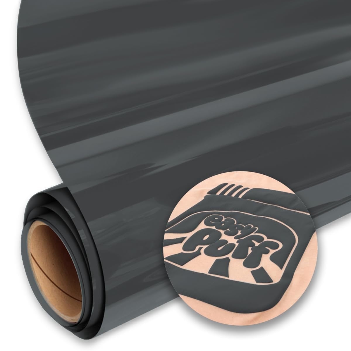 Siser Easy Puff HTV 11.8"x25yd - Puffy Heat Transfer Vinyl Black - Compatible with Siser, Cricut, and Silhouette Cutters CPSIA Certified