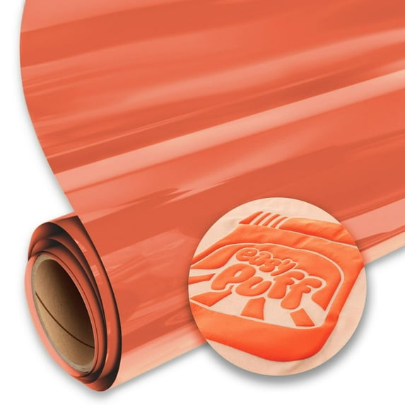 Siser Easy Puff HTV 11.8"x50yd - Puffy Heat Transfer Vinyl Neon Orange - Compatible with Siser, Cricut, and Silhouette Cutters CPSIA Certified