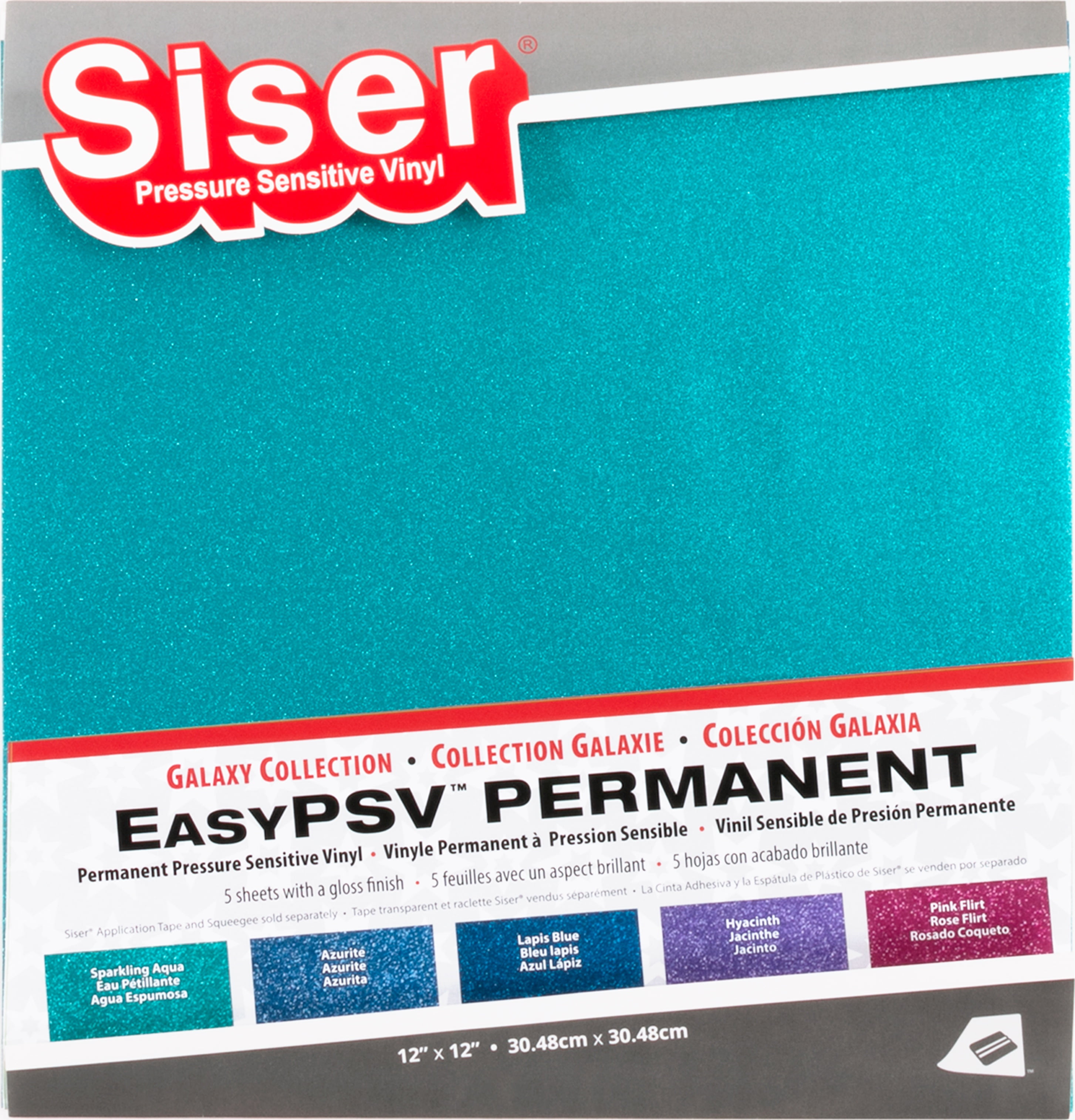Siser EasyPSV Permanent Glitter Vinyl 12X12 5/Pkg-Galaxy 