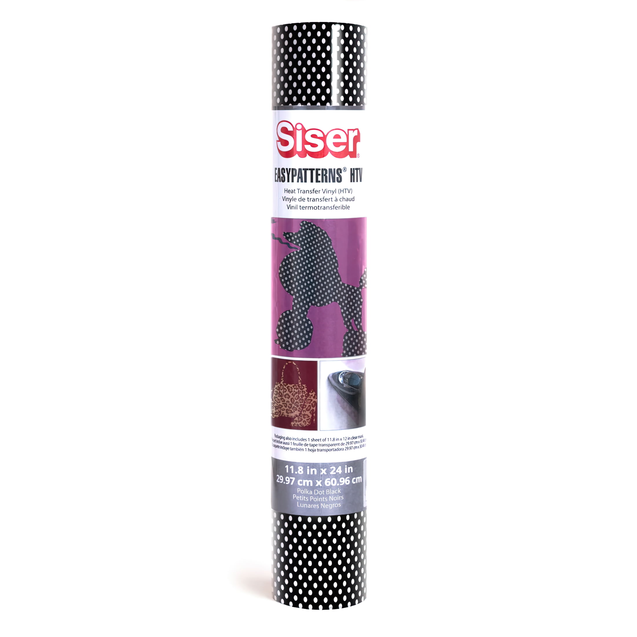 Siser EasyPatterns® Heat Transfer Vinyl: Polka Dot Black, 11.8 x 24 inches