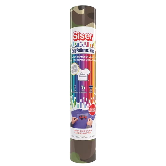 Siser EasyPatterns Plus Heat Transfer Vinyl 11.8"X36" Roll-Green Camo