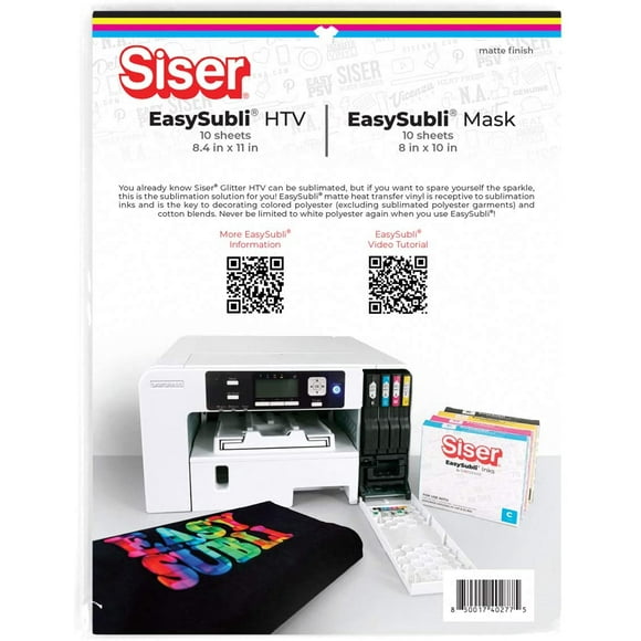 Siser EasySubli 8.4 x 11 inches Multicolor Heat Transfer Craft Vinyl Sheet (10 Count)