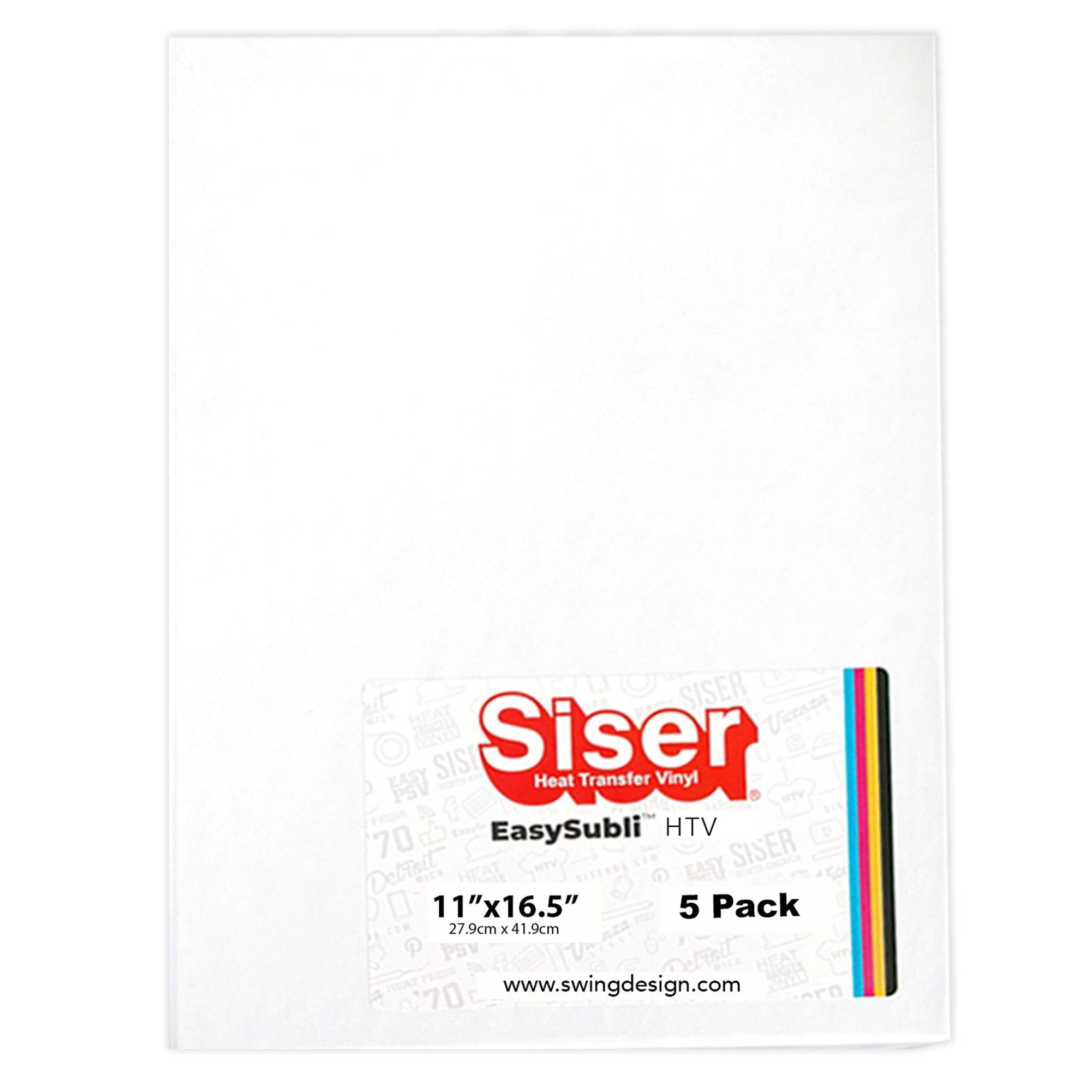 Siser EasySubli Sublimation Heat Transfer Vinyl 11" x 16.5" - 5 Pack