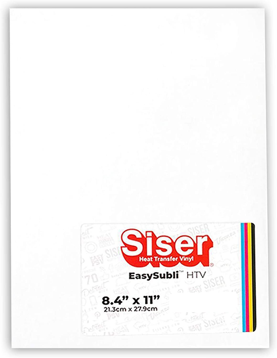 Siser EasySubli Sublimation Heat Transfer Vinyl 8.4" x 11" 15 Sheets