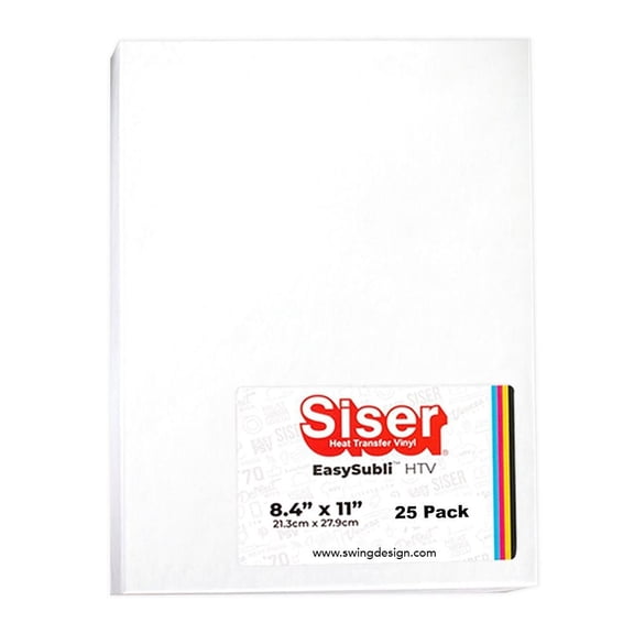 Siser EasySubli Sublimation Heat Transfer Vinyl, 8.4" x 11", 25 Count