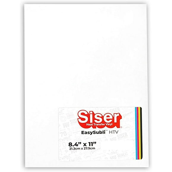 Siser EasySubli Sublimation Heat Transfer Vinyl 8.4" x 11" - 5 Sheets