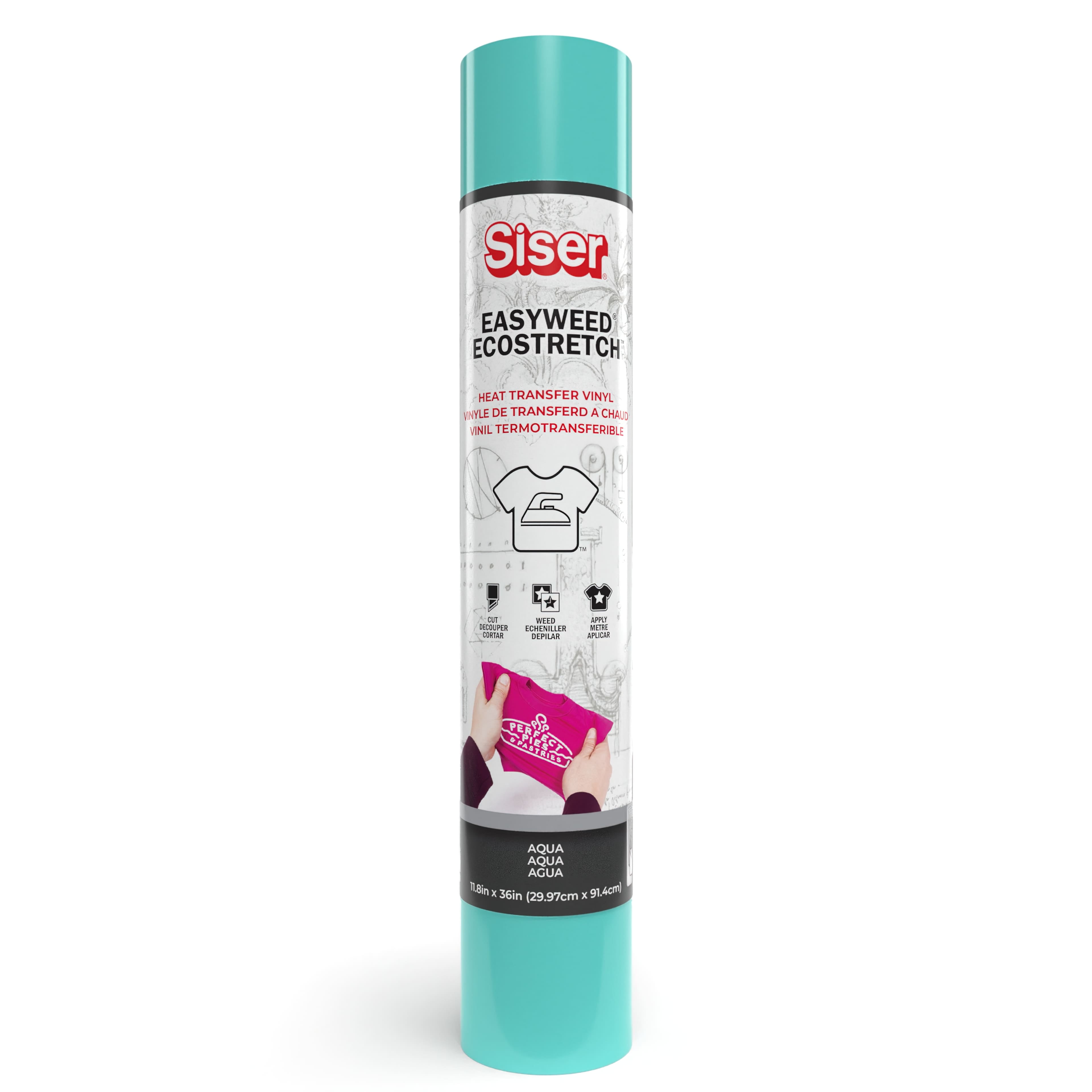 Siser EasyWeed Heat Transfer Vinyl 11.8 x 5ft Roll (Turquoise) -  Compatible with Siser Romeo/Juliet & Other Professional or Craft Cutters -  Layerable