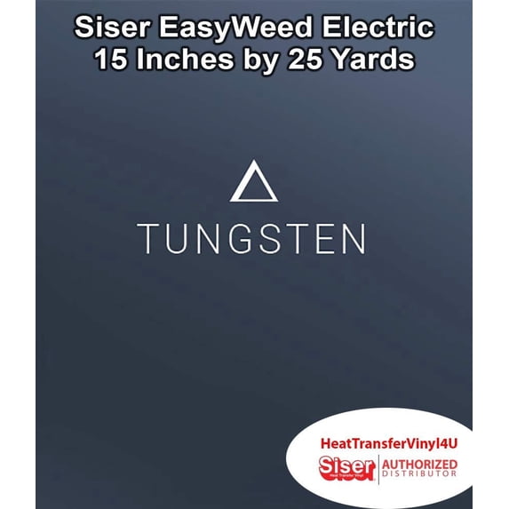 Siser EasyWeed Electric Iron on Heat Transfer Vinyl - 15 Inches by 25 Yards Tungsten Compatible with Siser Romeo/Juliet & Other Professional or Craft Cutters - Layerable - CPSIA Certified
