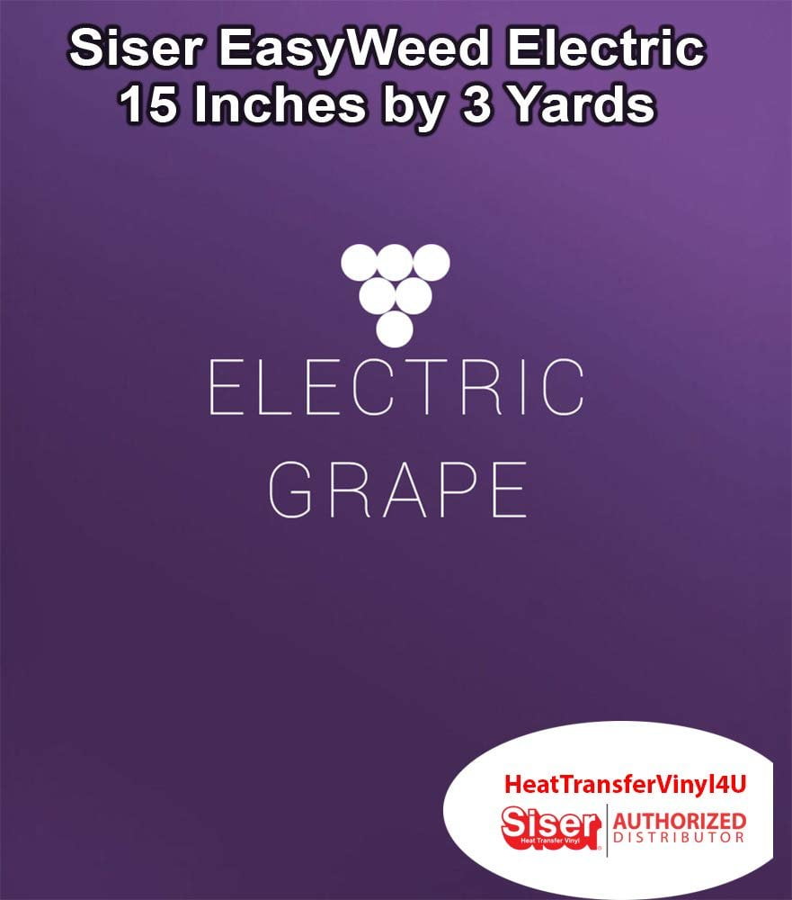 Siser EasyWeed Electric Iron on Heat Transfer Vinyl - 15 Inches by 3 Yards Electric Grape Compatible with Siser Romeo/Juliet & Other Professional or Craft Cutters - Layerable - CPSIA Certified