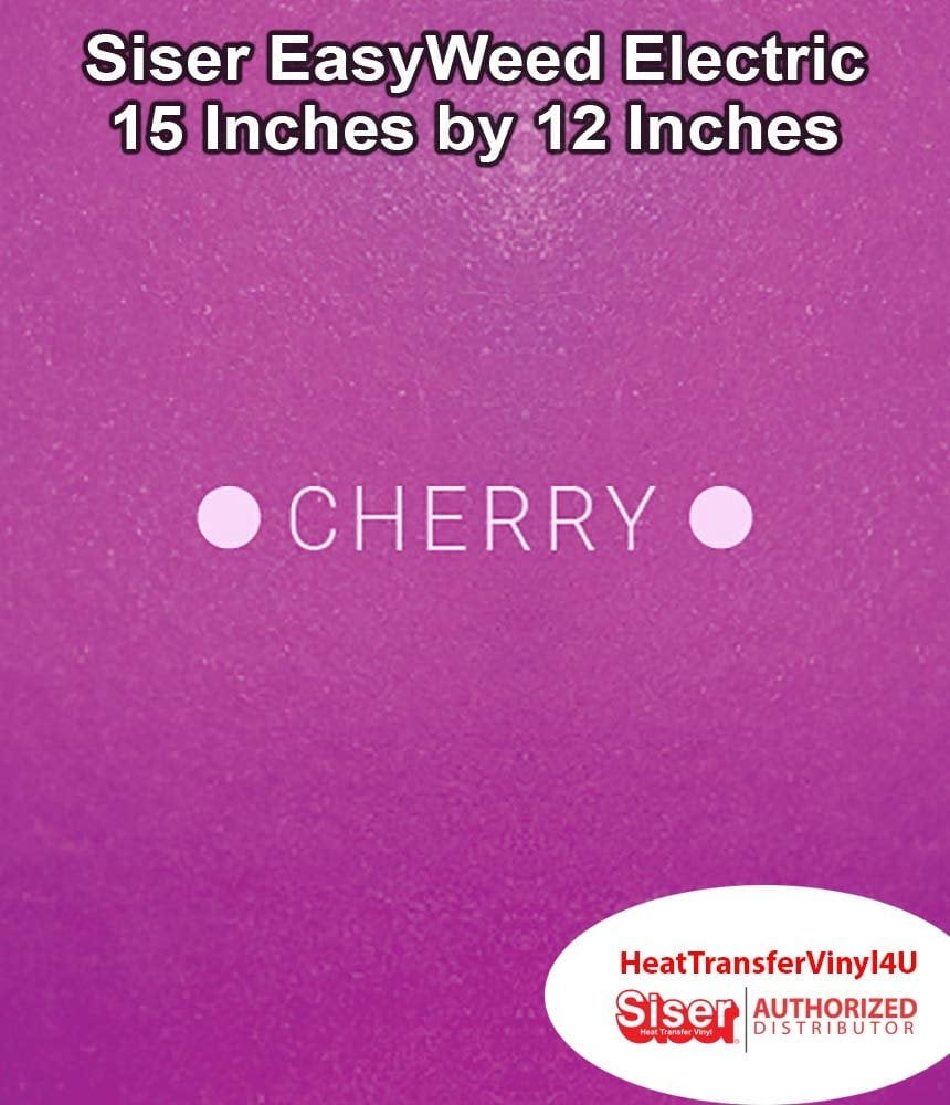 Siser EasyWeed Electric Iron on Heat Transfer Vinyl - 15 Inches Cherry, 1 Foot Compatible with Siser Romeo/Juliet & Other Professional or Craft Cutters - Layerable - CPSIA Certified