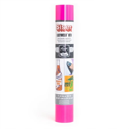 Siser EasyWeed Flourescent Pink Heat Transfer Vinyl, 11.8 x 36 inches