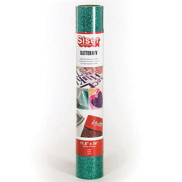 Siser EasyWeed Glitter Jade Heat Transfer Vinyl, 11.8 x 36 inches