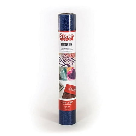 Siser Glitter Heat Transfer Vinyl: Royal Blue, 11.8 x 36 inches