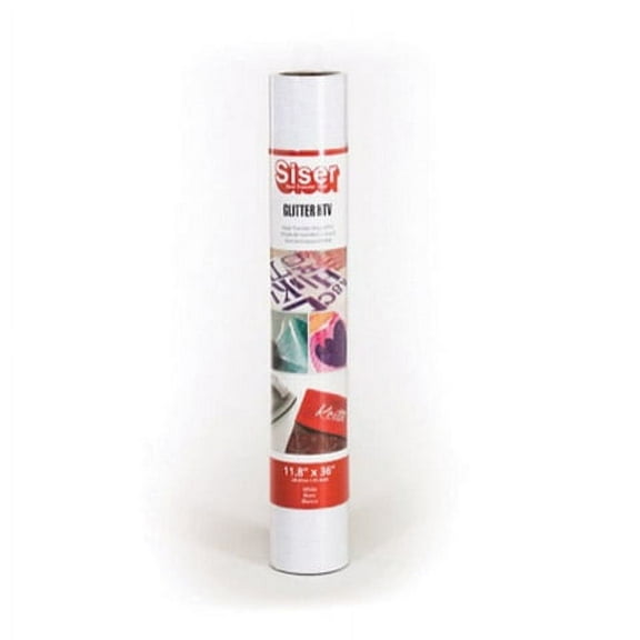 Siser EasyWeed Glitter White Heat Transfer Vinyl, 11.8 x 36 inches