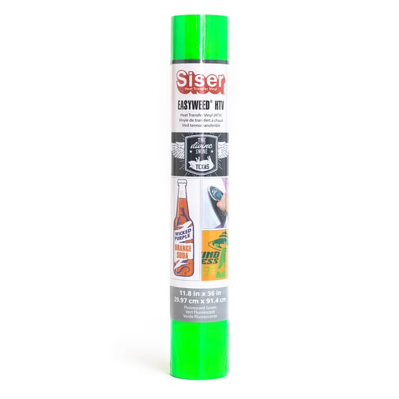 Siser EasyWeed Heat Transfer Vinyl: Fluorescent Green, 11.8 x 36 inches