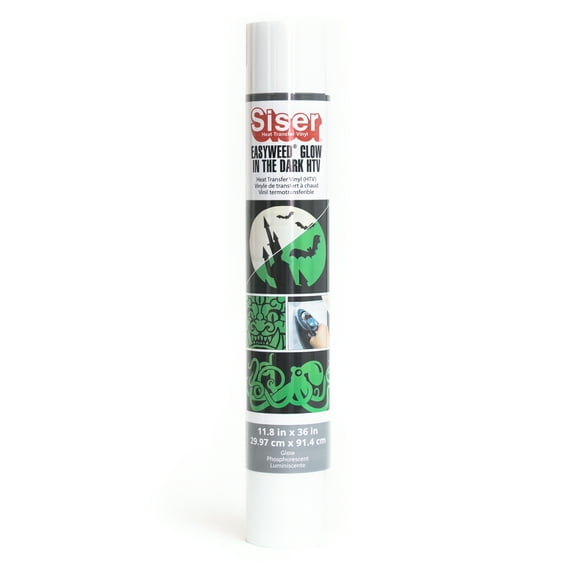 Siser EasyWeed Heat Transfer Vinyl: Green Glow in the Dark, 11.8 x 36 inches