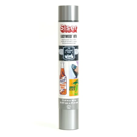 Siser EasyWeed Heat Transfer Vinyl: Silver, 11.8 x 36 inches