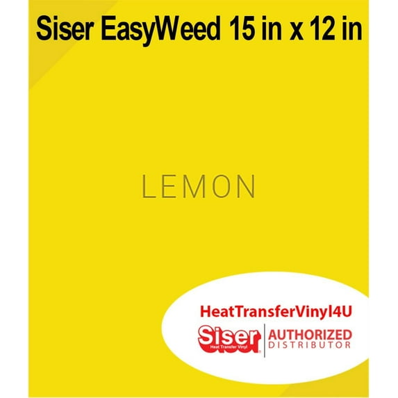 Siser EasyWeed Iron On Heat Transfer Vinyl 15 Inches by 12 Inches Lemon
