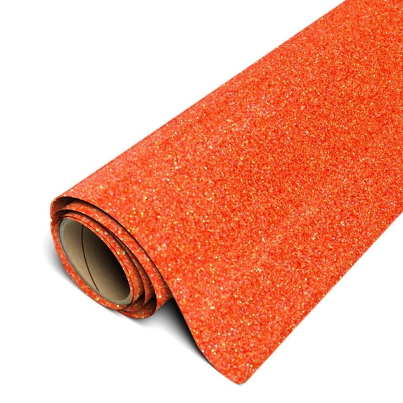 Siser Glitter HTV 12" x 3ft Roll - Iron on Heat Transfer Vinyl Ember Orange