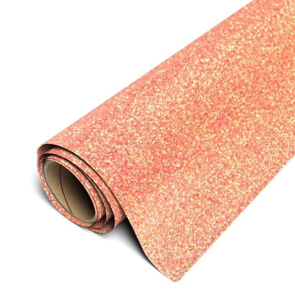Siser Glitter HTV 12"x3ft Roll Translucent Orange Iron on Heat Transfer Vinyl