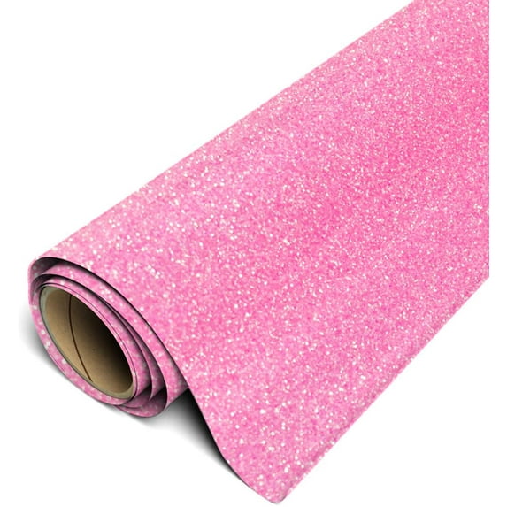 Siser Glitter HTV Iron On Heat Transfer Vinyl 12" x 10ft Roll - Neon Pink