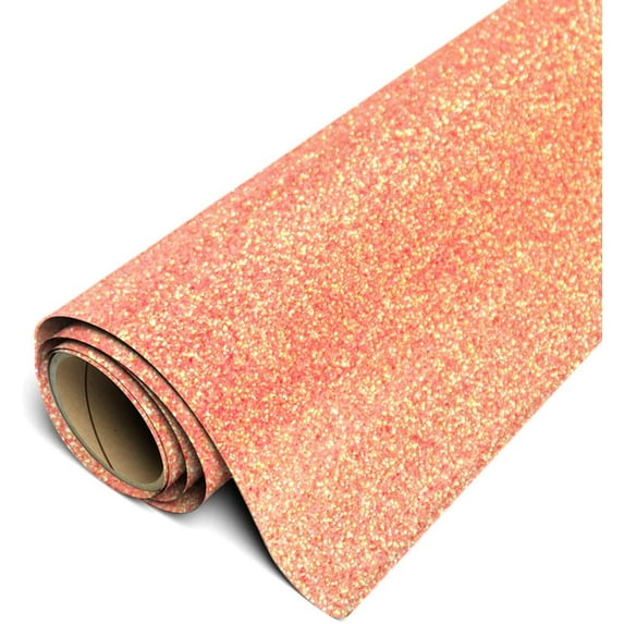 Siser Glitter HTV Iron On Heat Transfer Vinyl 12" x 10ft Roll - Translucent Orange