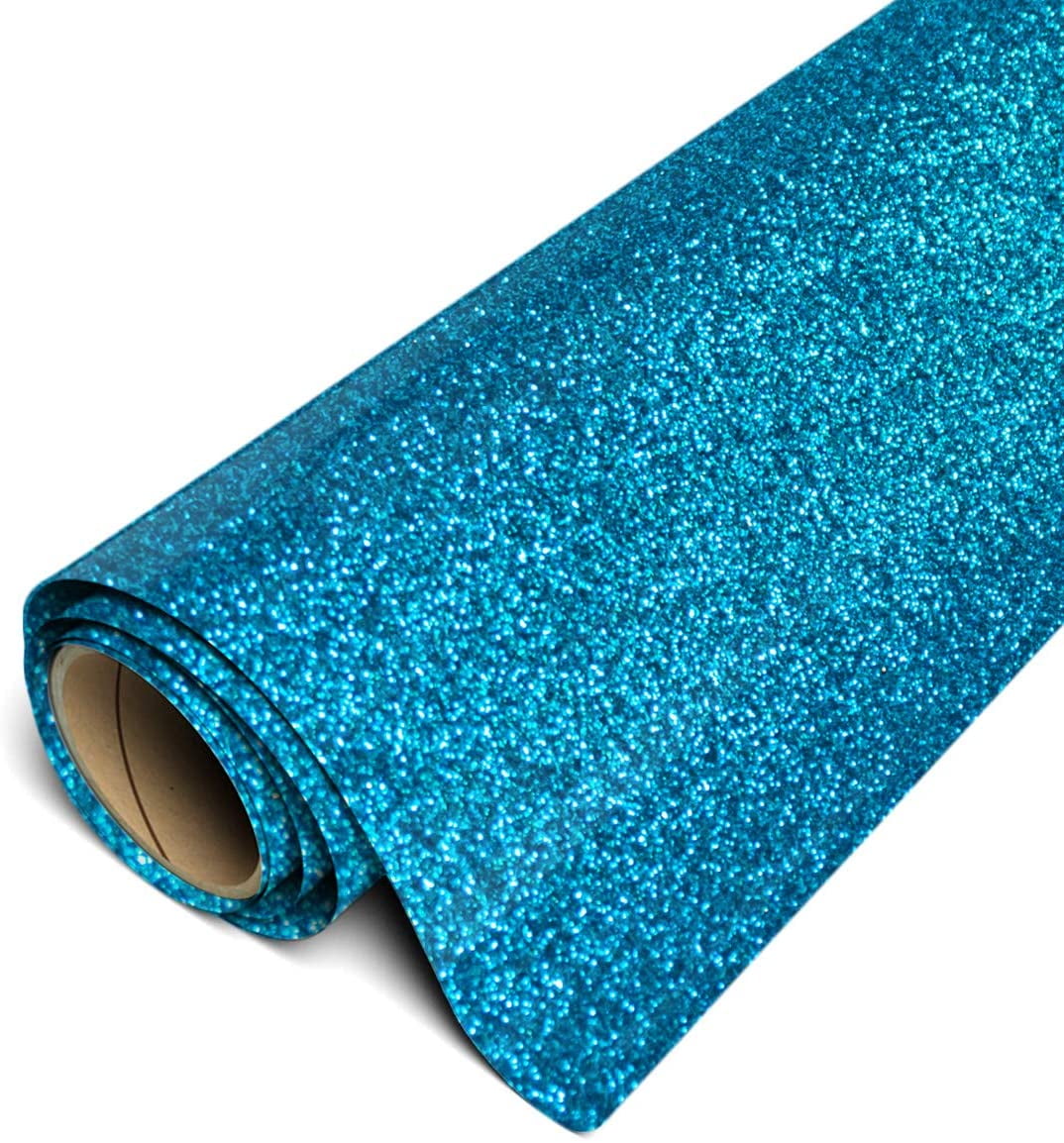 Siser Glitter HTV Iron On Heat Transfer Vinyl 12" x 25ft Roll - Aqua