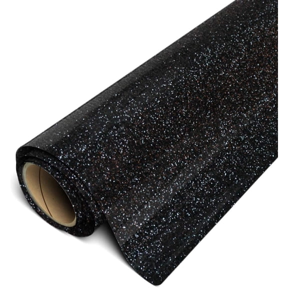 Siser Glitter HTV Iron On Heat Transfer Vinyl 12" x 25ft Roll - Black