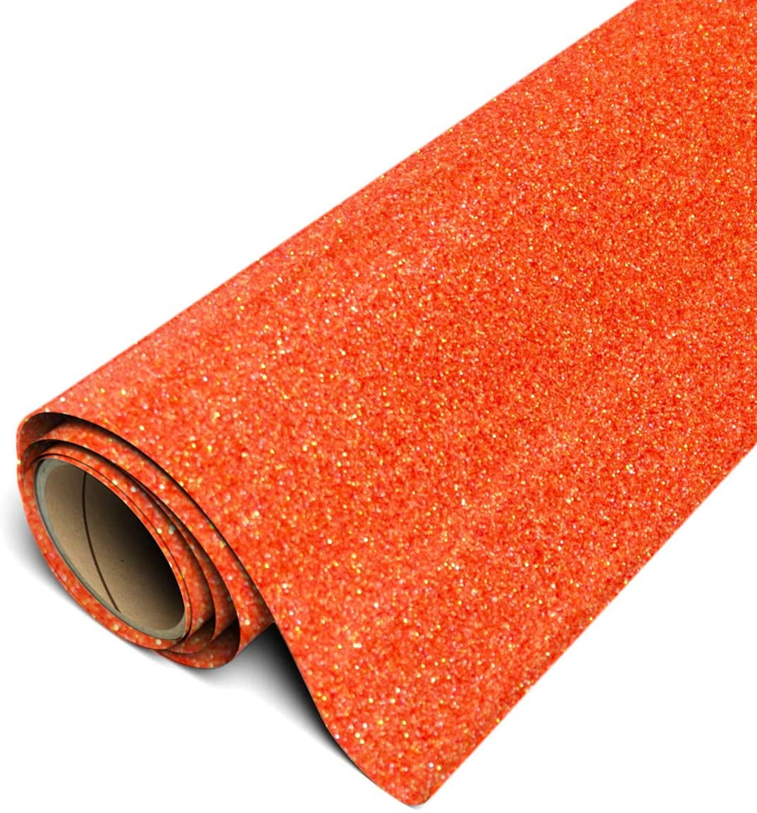 Siser Glitter HTV Iron On Heat Transfer Vinyl 12" x 25ft Roll - Ember Orange