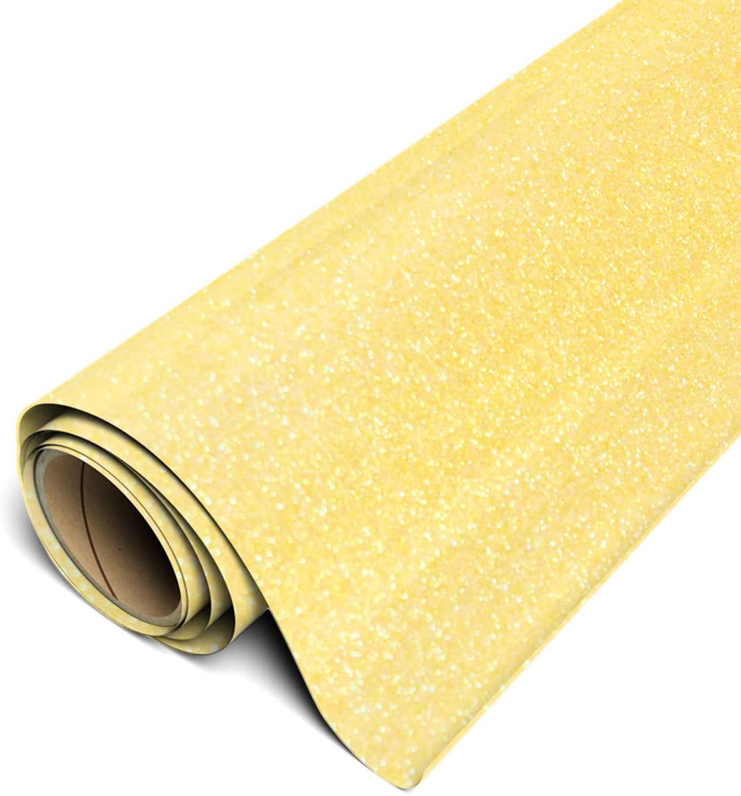 Gold Glitter HTV Vinyl, Glitter Iron on Vinyl Roll 10''x10 Ft – HTVRONT