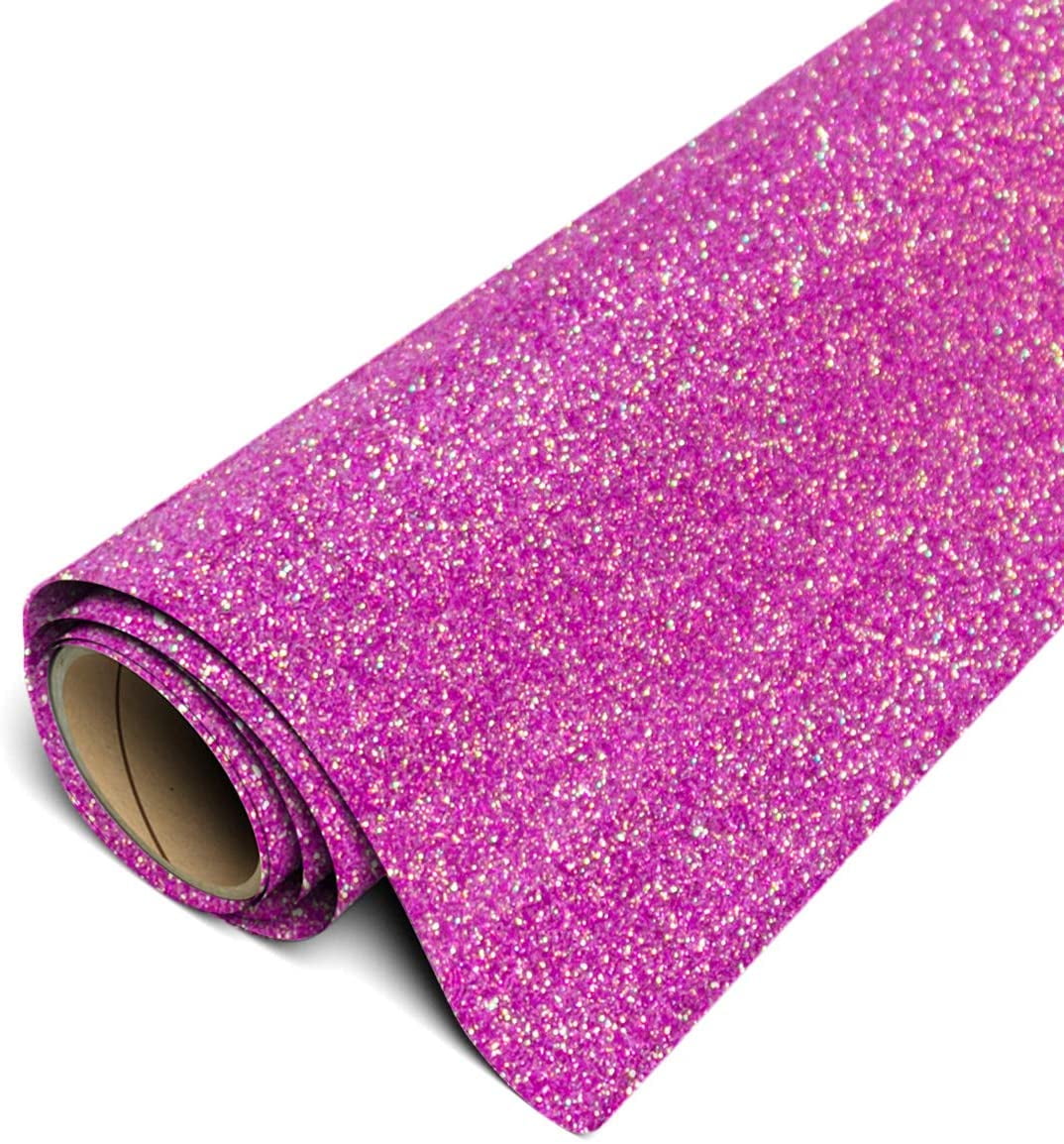  Bright Pink Glitter HTV Heat Transfer Vinly Roll for