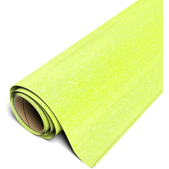 Siser Glitter HTV Iron On Heat Transfer Vinyl 12" x 2ft Roll - Neon Yellow