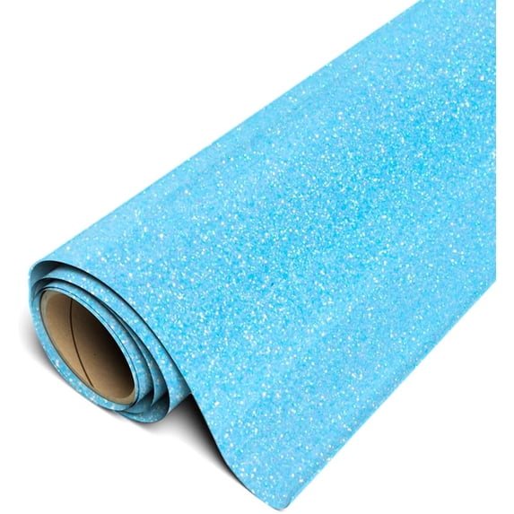 Siser Glitter HTV Iron On Heat Transfer Vinyl 12" x 5ft Roll - Neon Blue