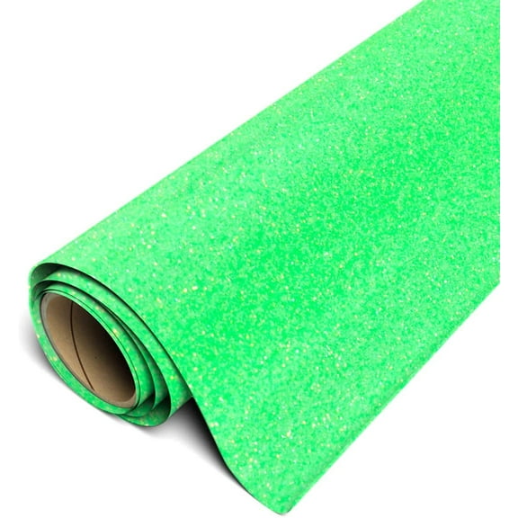 Siser Glitter HTV Iron On Heat Transfer Vinyl 12" x 6ft (2 Yards) Roll - Neon Green