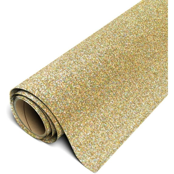 Siser Glitter HTV Iron On Heat Transfer Vinyl 20" x 10ft Roll - Gold Confetti