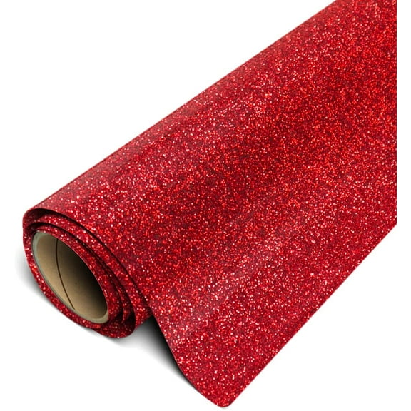 Siser Glitter HTV Iron On Heat Transfer Vinyl 20" x 15ft (5 Yards) Roll - Red