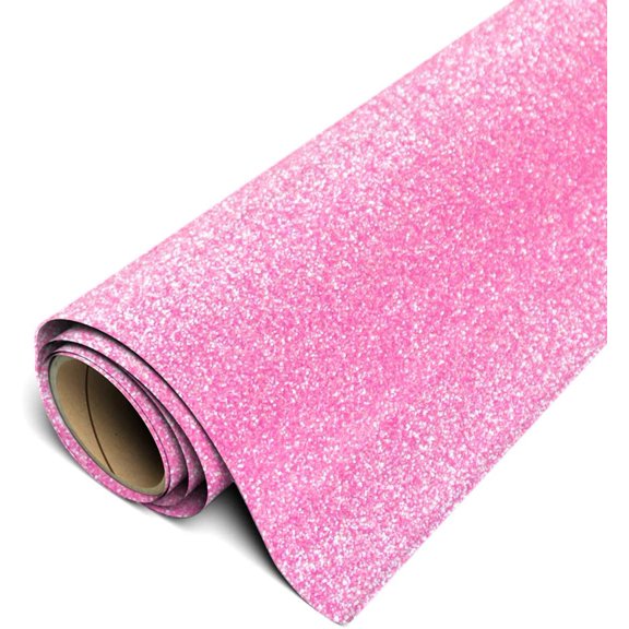 Siser Glitter HTV Iron On Heat Transfer Vinyl 20" x 2ft Roll - Flamingo Pink