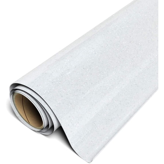 Siser Glitter HTV Iron On Heat Transfer Vinyl 20" x 2ft Roll - White