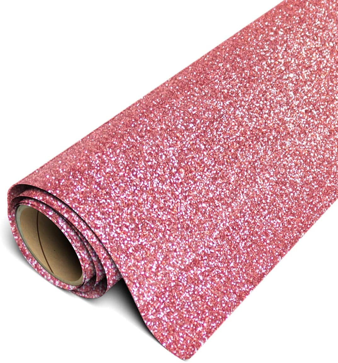 Siser Glitter HTV Iron On Heat Transfer Vinyl 20" x 3ft (1 Yard) Roll - Rose Gold