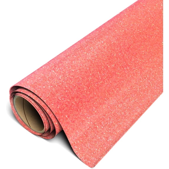 Siser Glitter HTV Iron On Heat Transfer Vinyl 20" x 5ft Roll - Neon Grapefruit